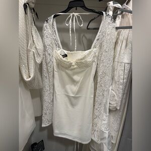 White Lace Mini Dress